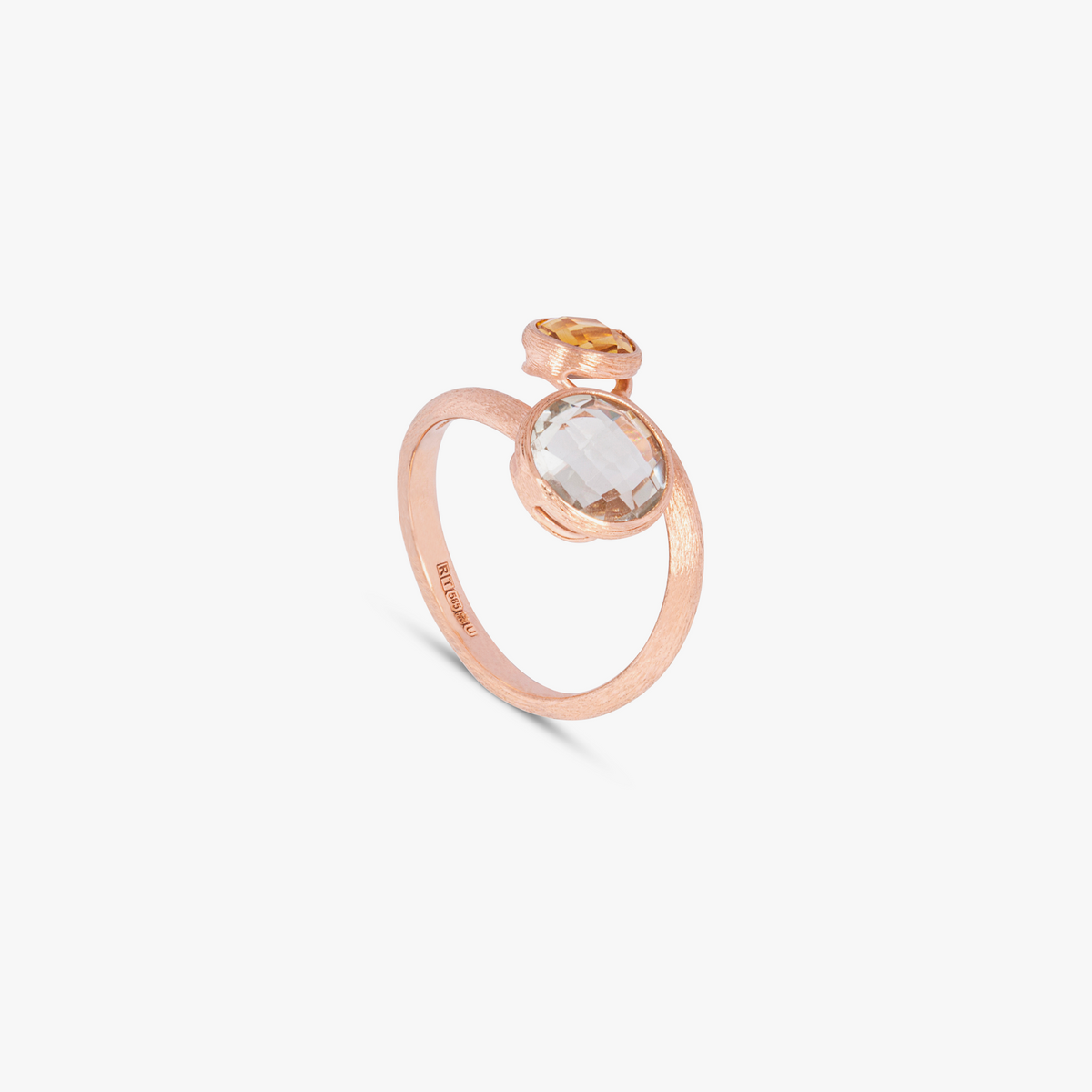 Kensington Ring 14K Satin Rose Gold Citrine Parsiolite
