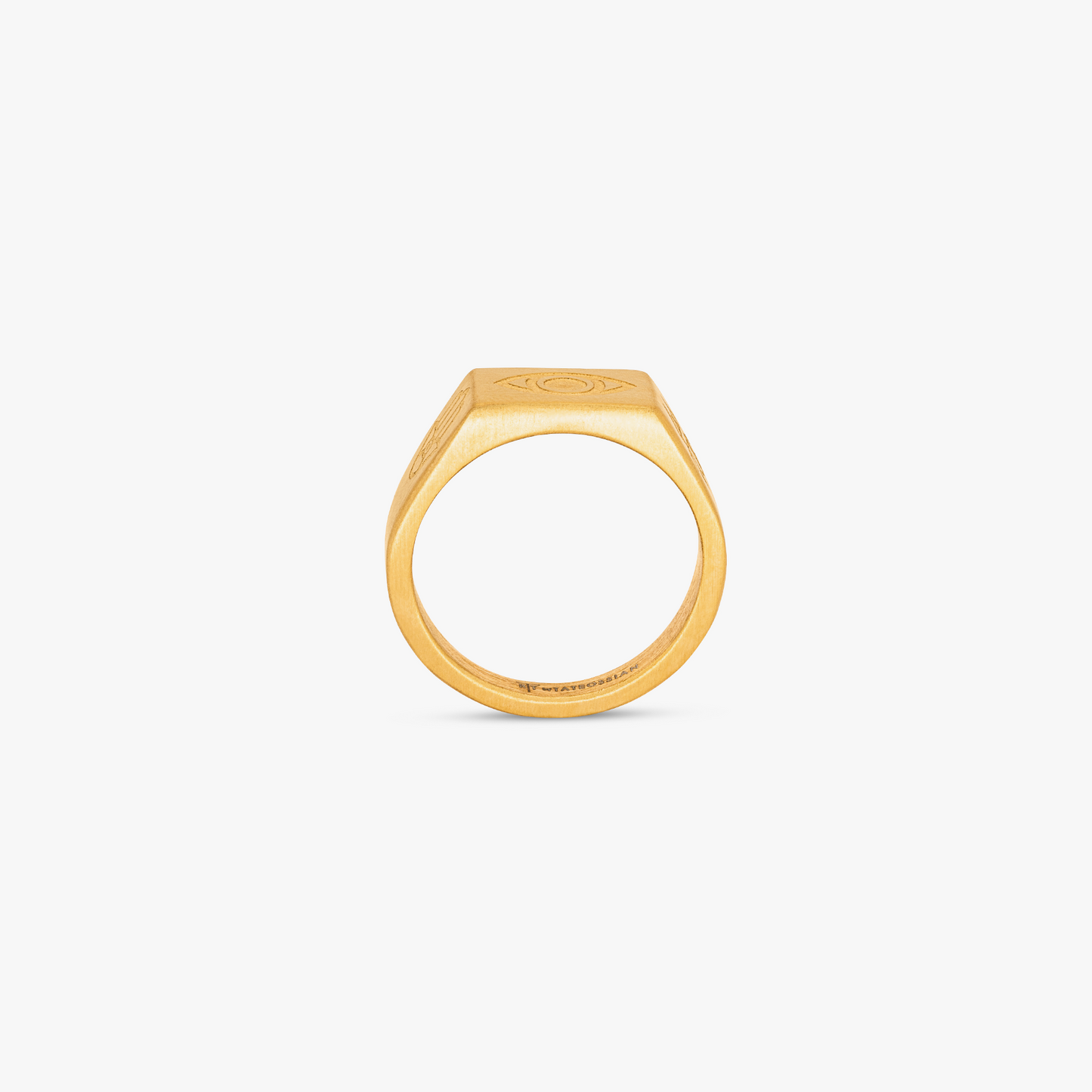 Protective Amulet ring in yellow gold plated stainless steel (UK) 3