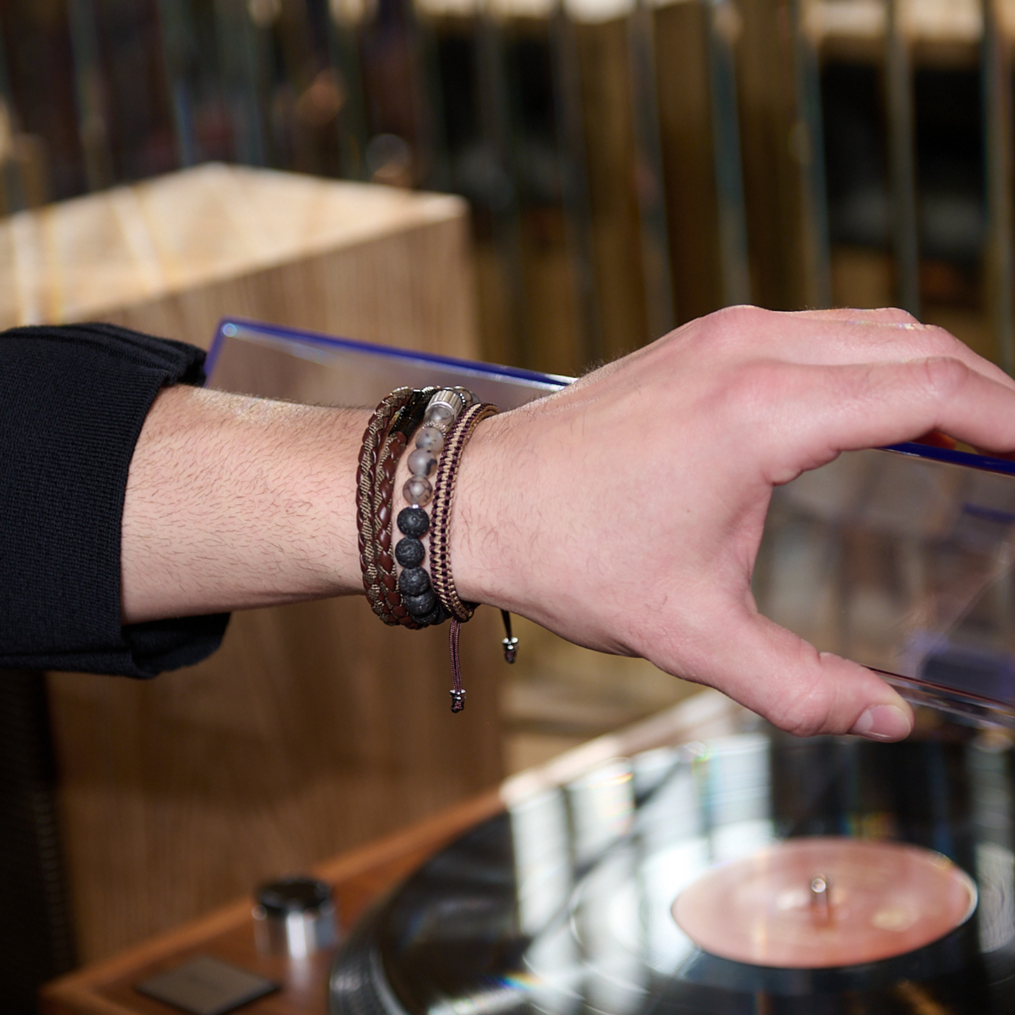 Chelsea Leather Bracelet In Brown With Aluminium Clasp