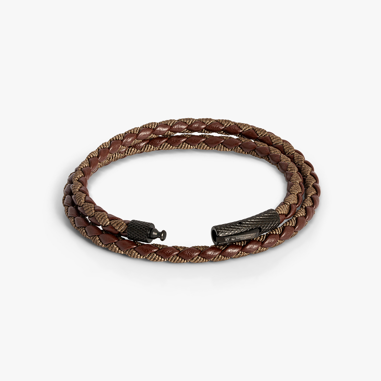 Chelsea Leather Bracelet In Brown With Aluminium Clasp