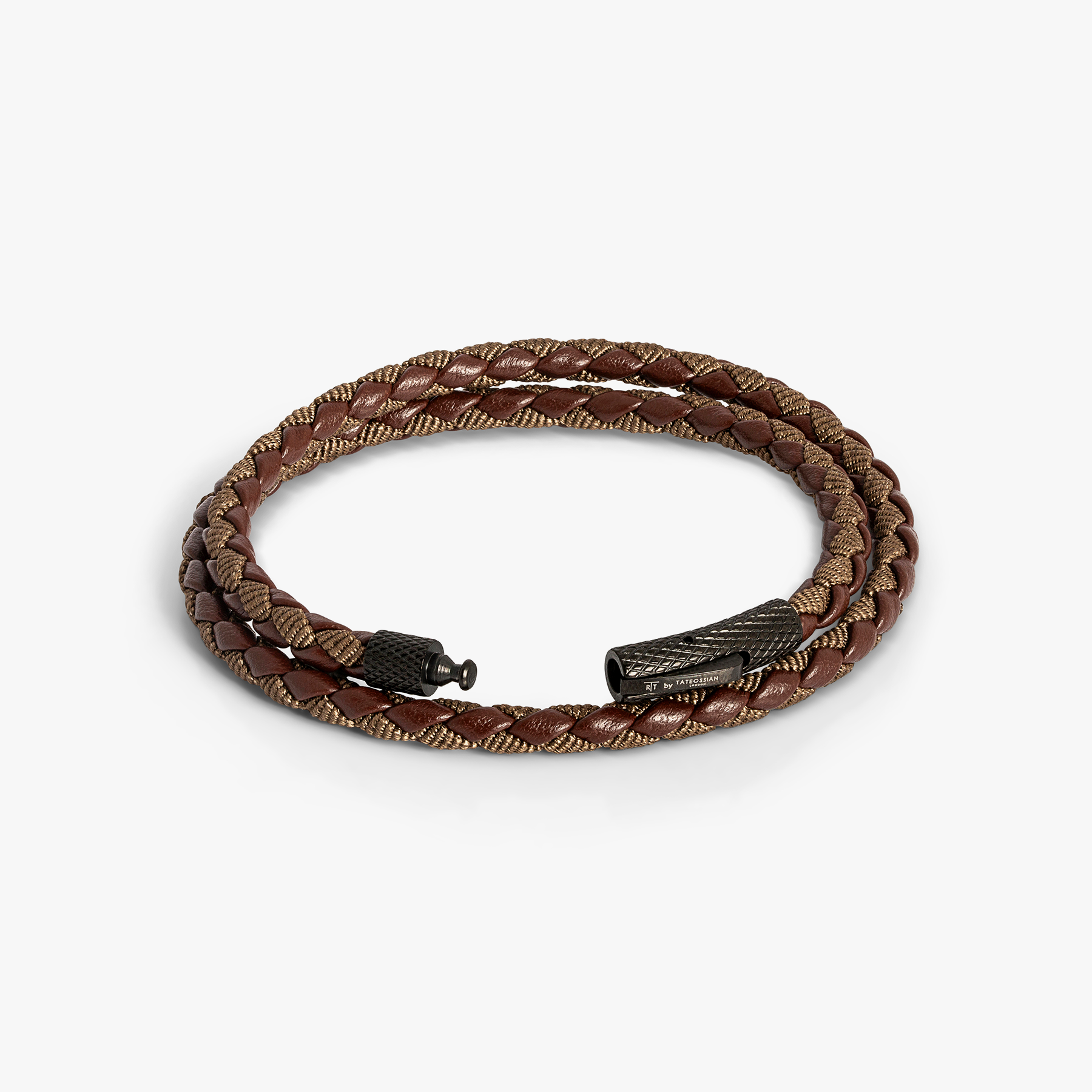 Chelsea Leather Bracelet In Brown With Stainless Steel Clasp