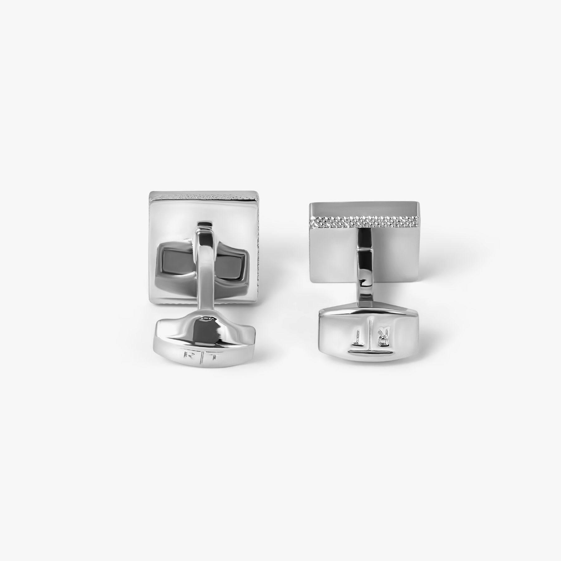 Prince of Wales Tweed Cufflinks In Gunmetal Plated Base Metal With Blue Enamel