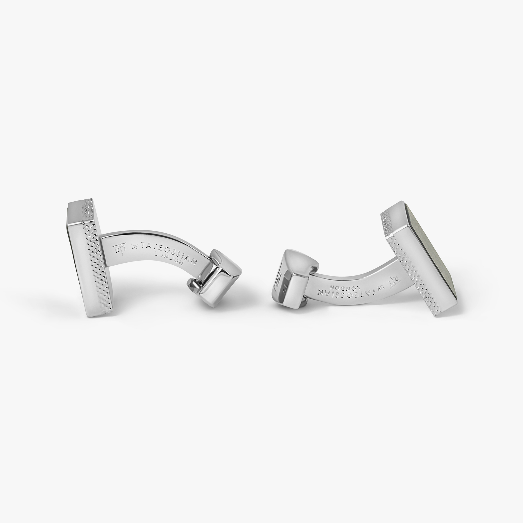 Prince of Wales Tweed Cufflinks In Gunmetal Plated Base Metal With Blue Enamel