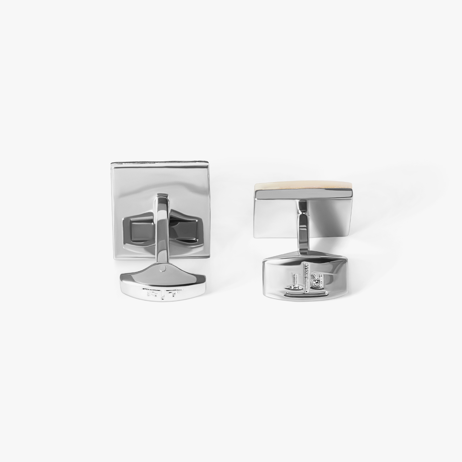 Carbon Mosiac Cufflink in White MOP