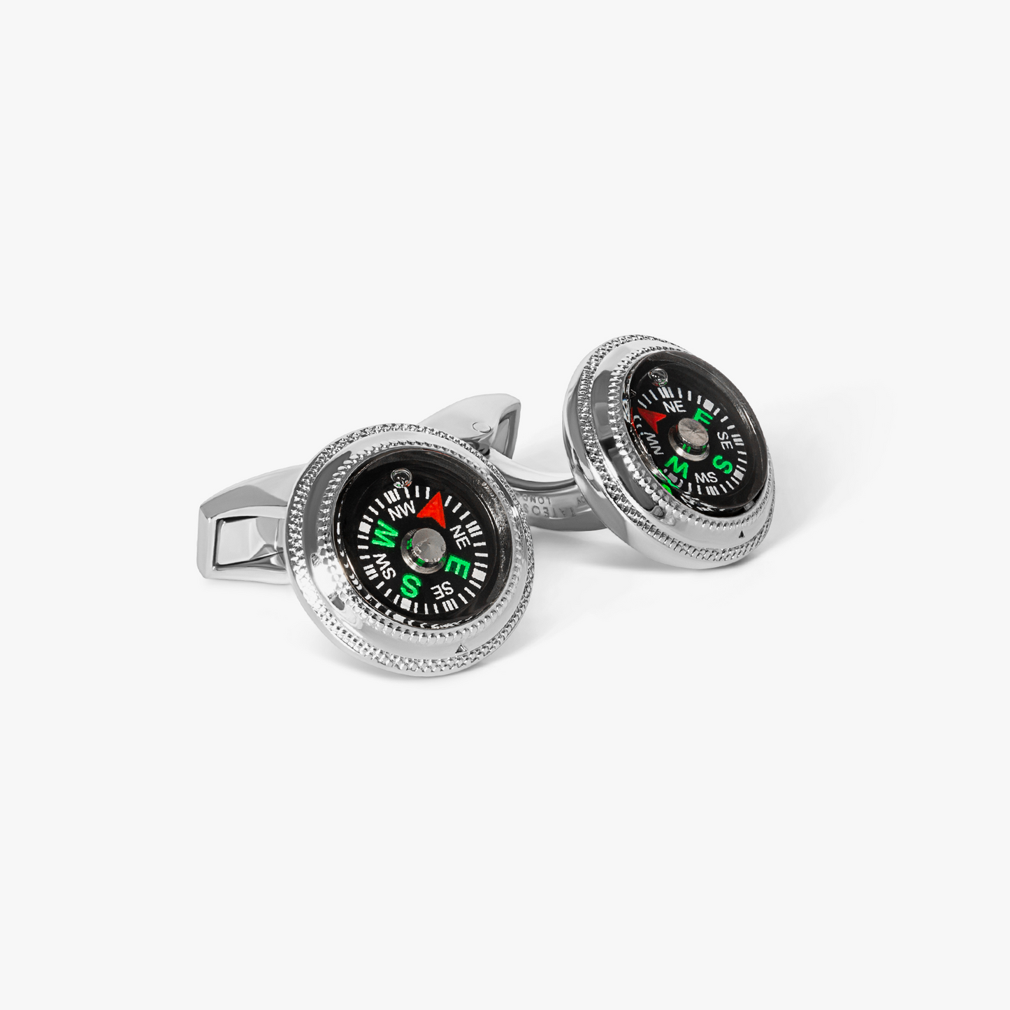 Compass Cufflinks in Palladium Plated