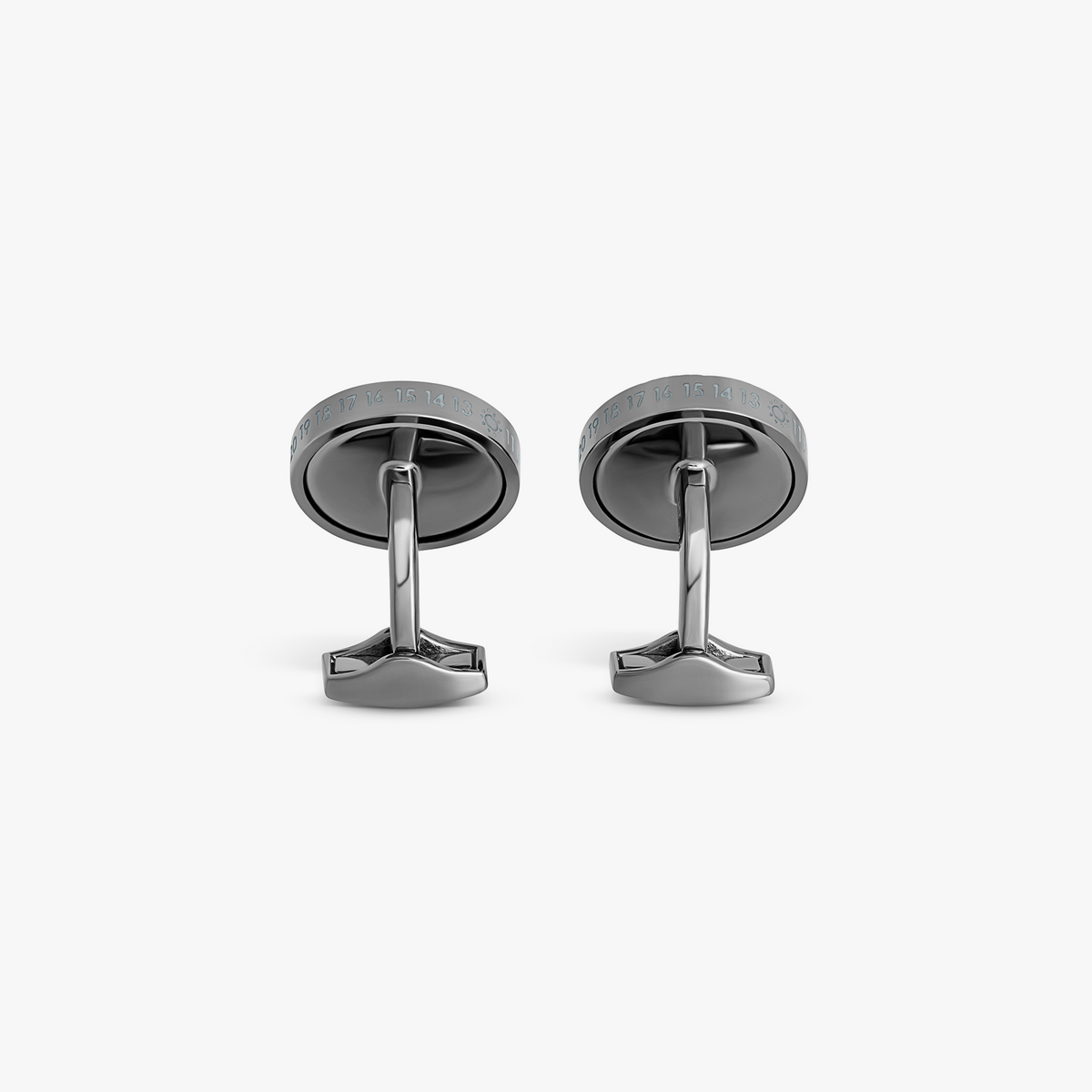 Globetrotter Rotating World Map Cufflinks in Gunmetal & Enamel