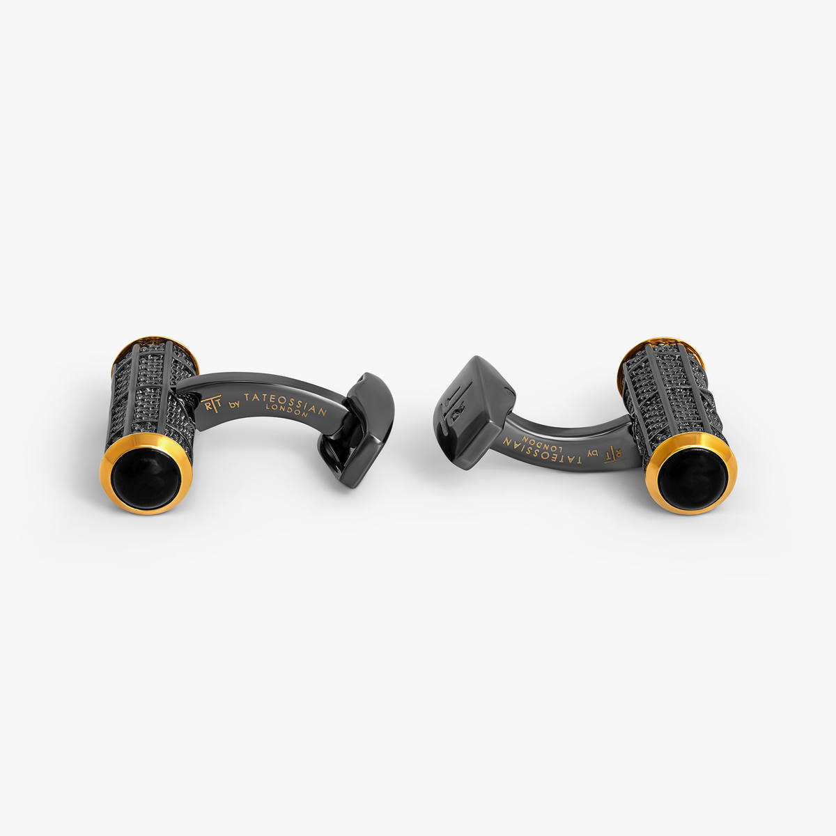 Signature Barrel Semi-Precious Cufflinks with Onyx
