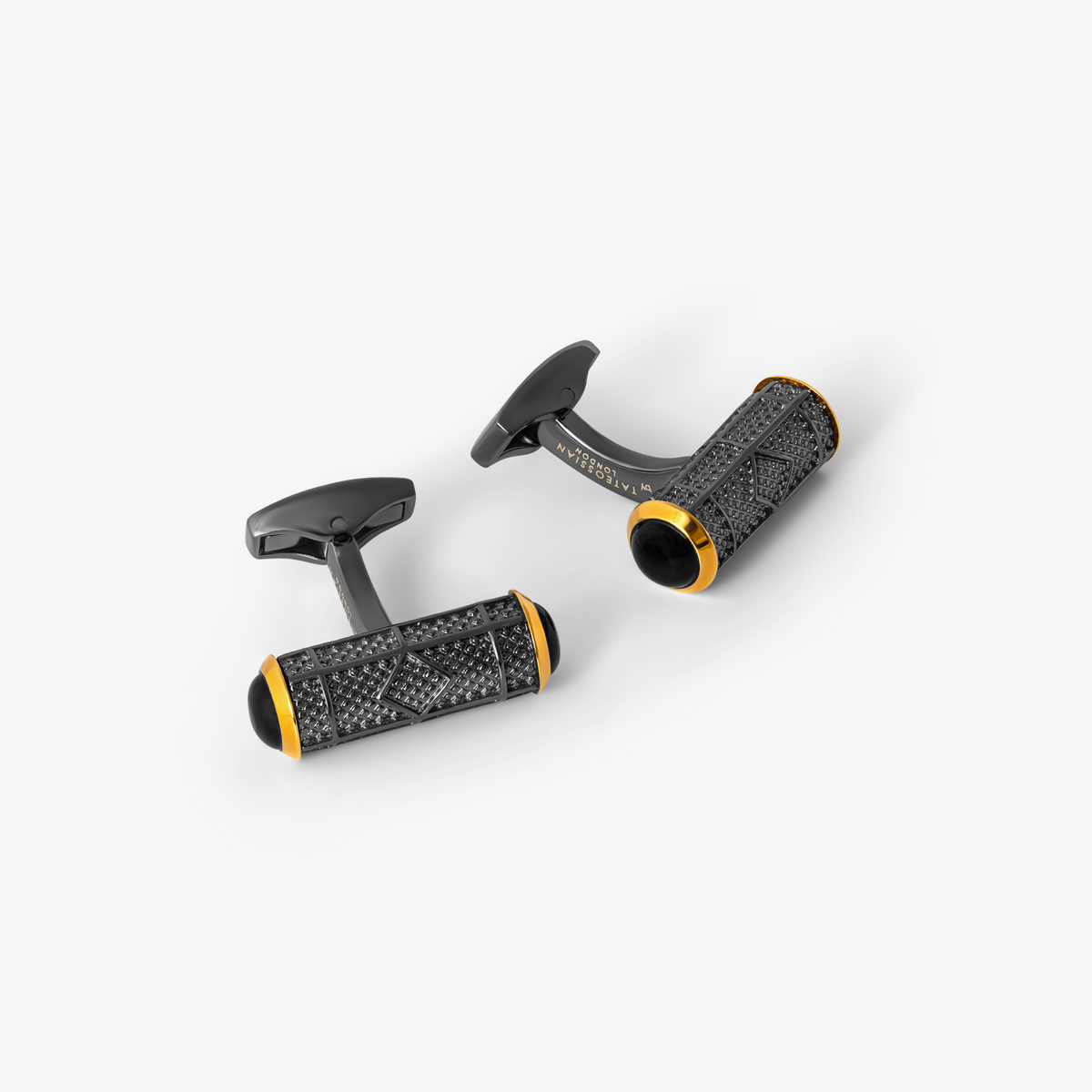 Signature Barrel Semi-Precious Cufflinks with Onyx