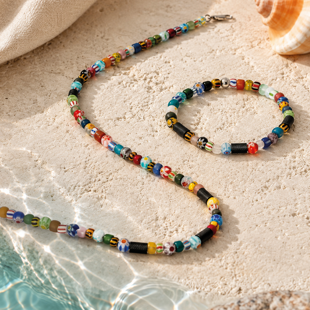 Tutti Frutti Necklace with Multicolour Glass Beads
