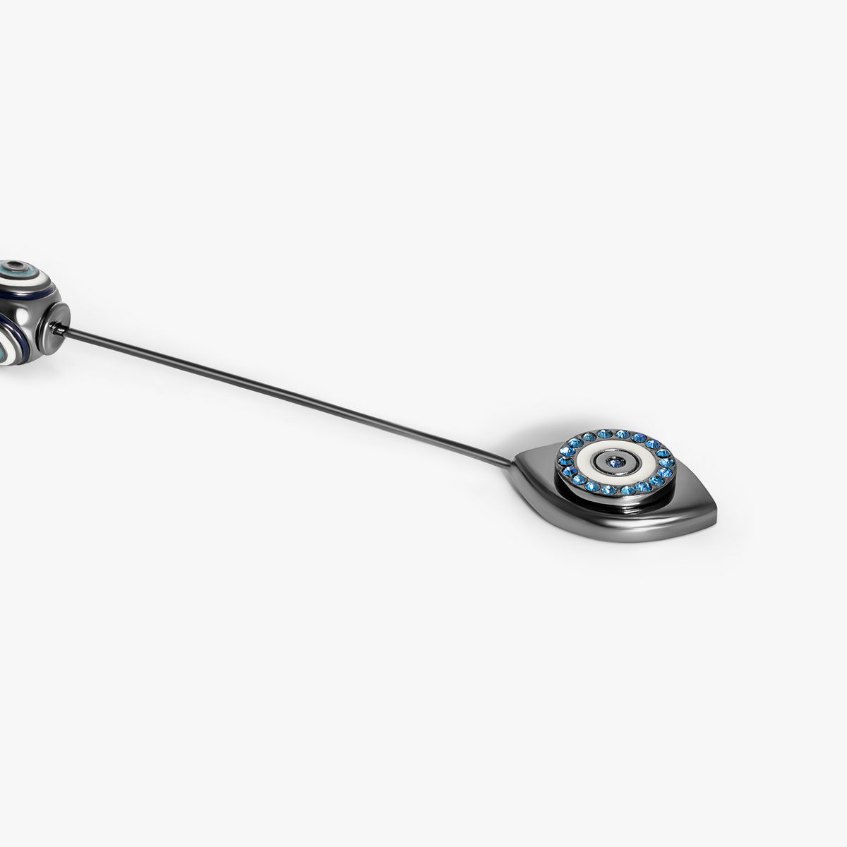 Paros Evil Eye Pin with Blue Swarovski Crystal
