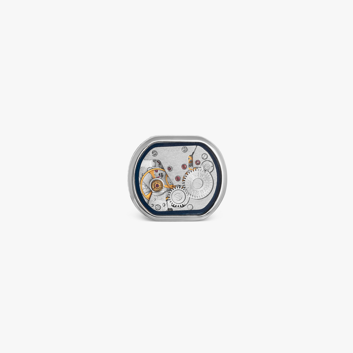Filleted Skeleton Lapel Pin with Watch Movement