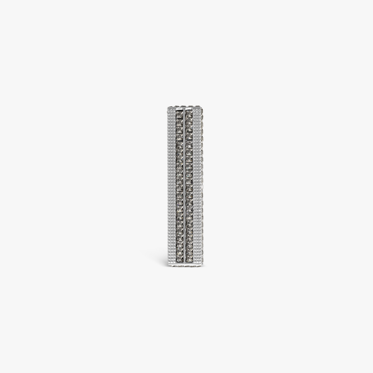 SW Rectilinear Bar Pin with Black Swarovski Crystals