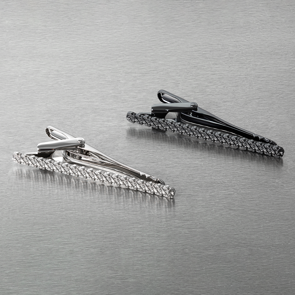 Quad Knot Tie Clip With Gunmetal Plating