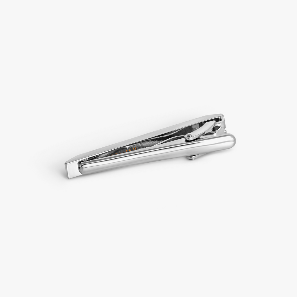 Ribbed Wedge Semi-Precious Stone Tie Clip in Black Onyx