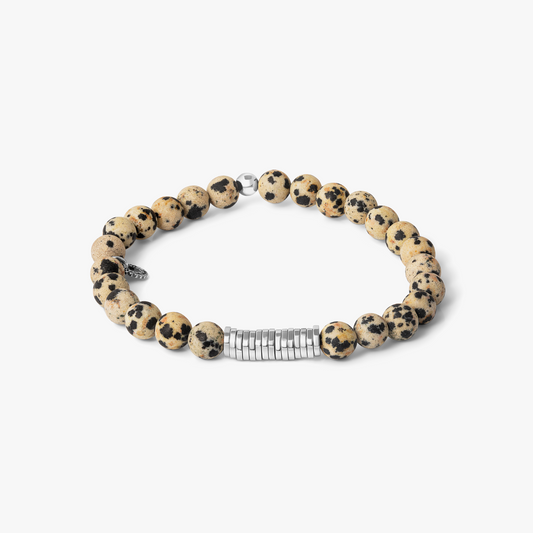 Classic Discs Beaded Bracelet With Dalmation Jasper