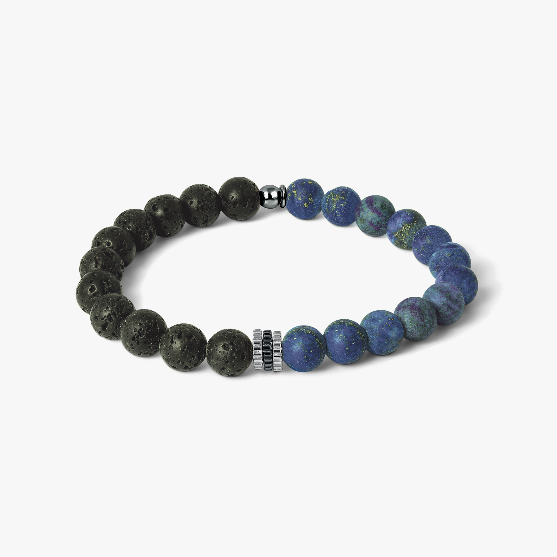Gear Trio Semi Precious Bracelet With Lapis