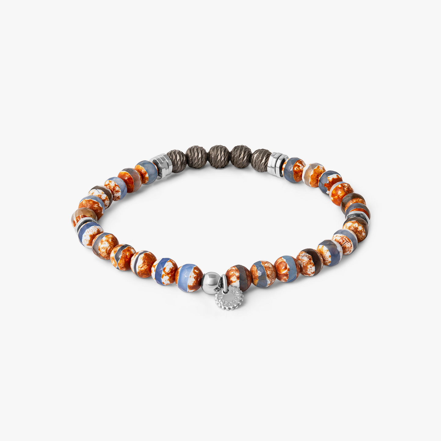 Stonehenge Graffiato Bracelet With Blue And Beige Agate