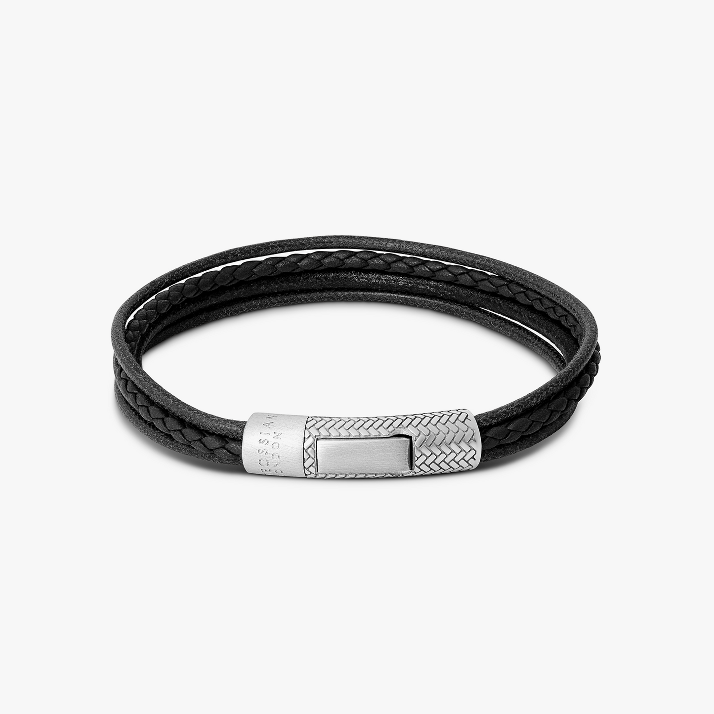 Herringbone Click Multi Strand Bracelet In Black