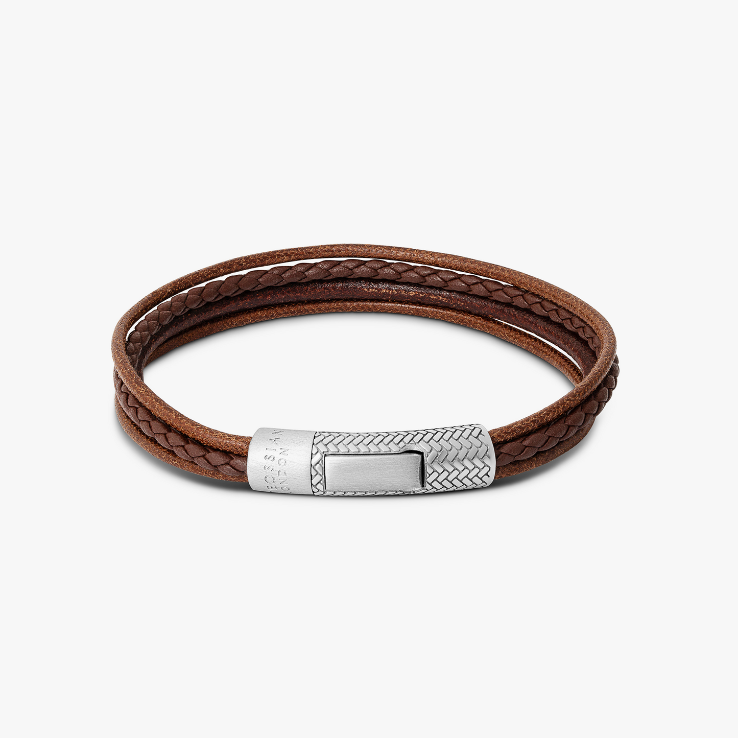Herringbone Click Multi Strand Bracelet In Brown