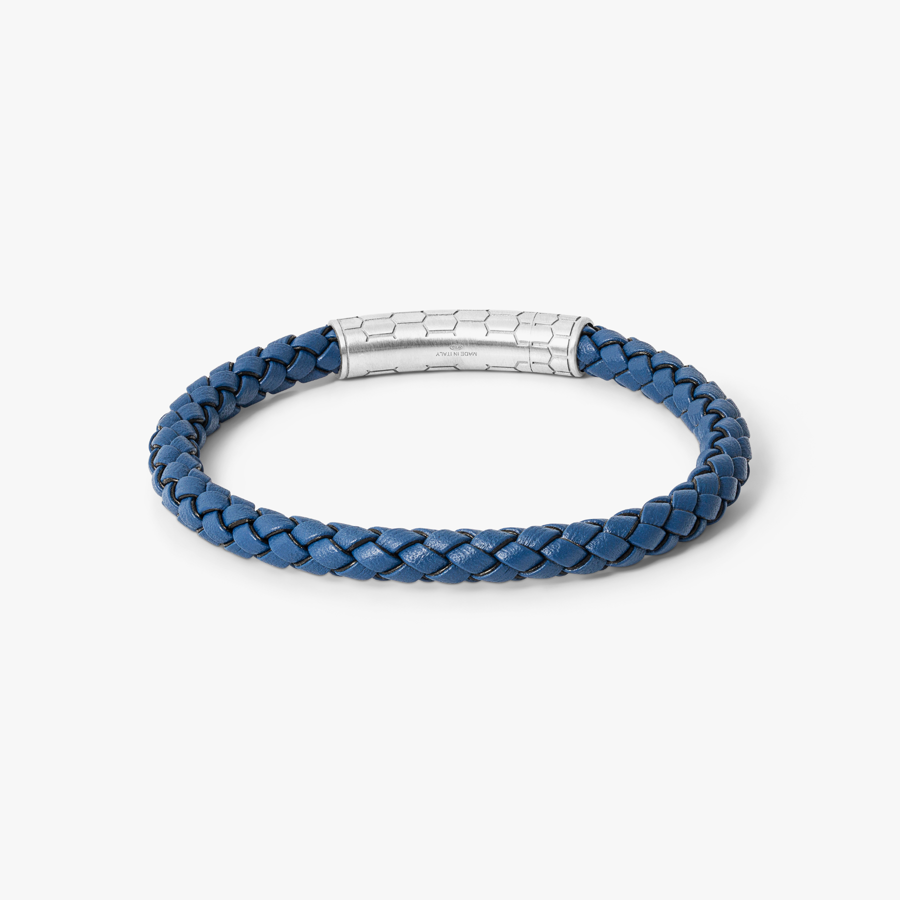 Automobili Lamborghini Hex Click Pelle Bracelet In Blue