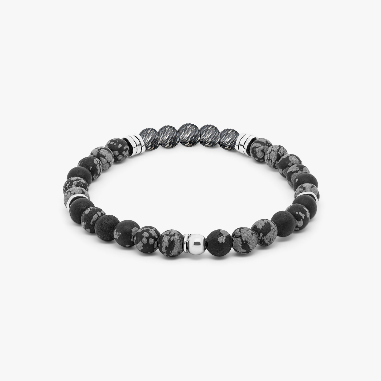 Stonehenge Graffiato Bracelet With Snowflake Obsidian