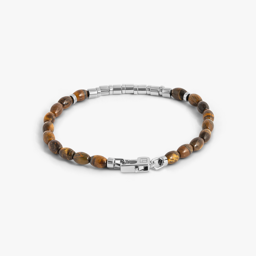 Coffee Bamboo Bracelet in Tiger Eye