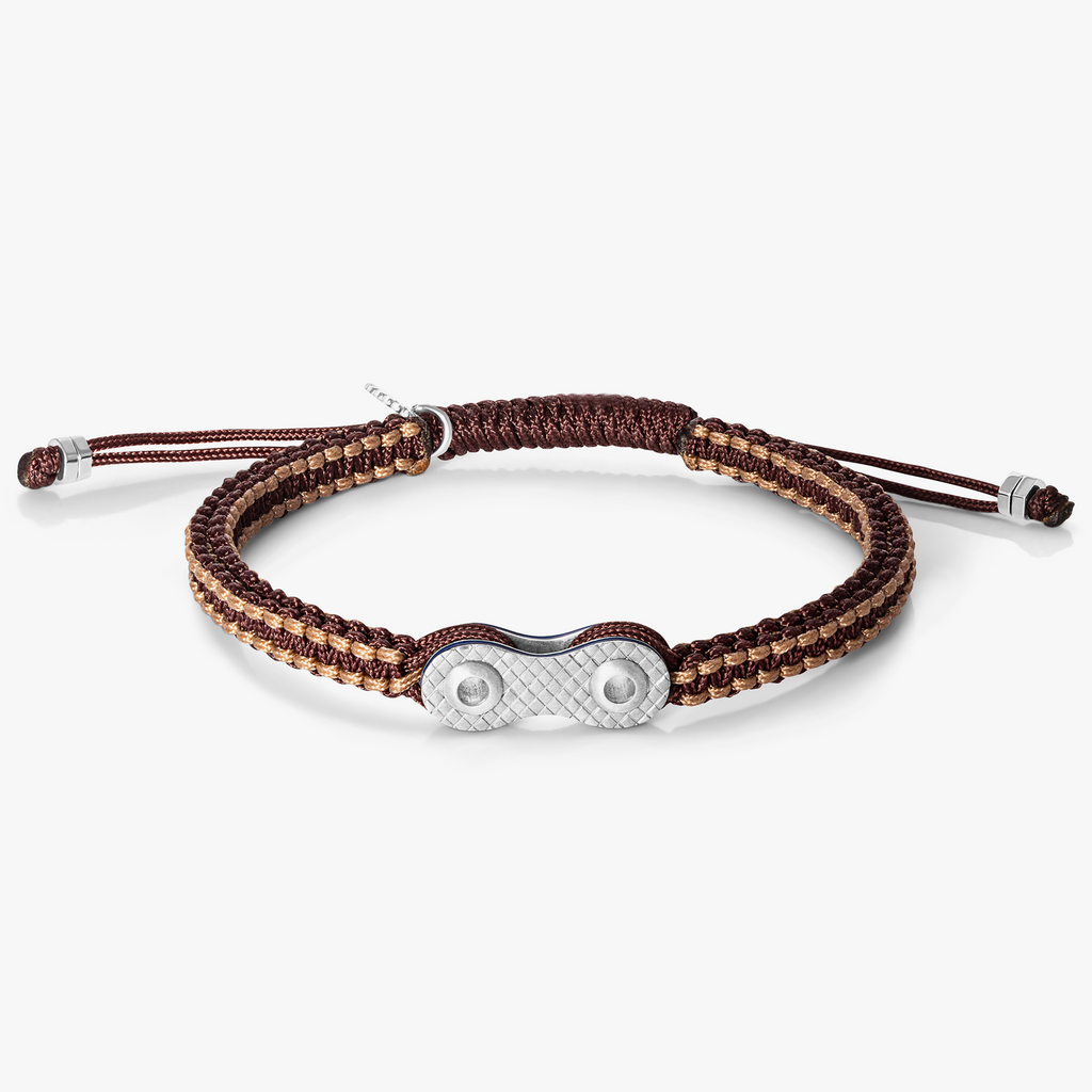 Bici Chain Macrame Bracelet in Brown