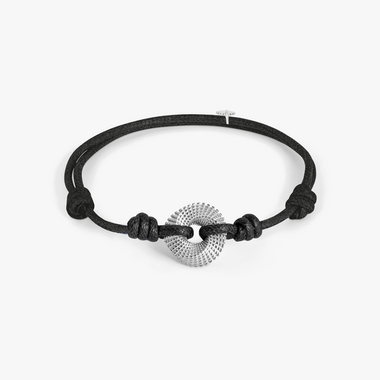 Mobius Knot Wax Cord Bracelet in Black