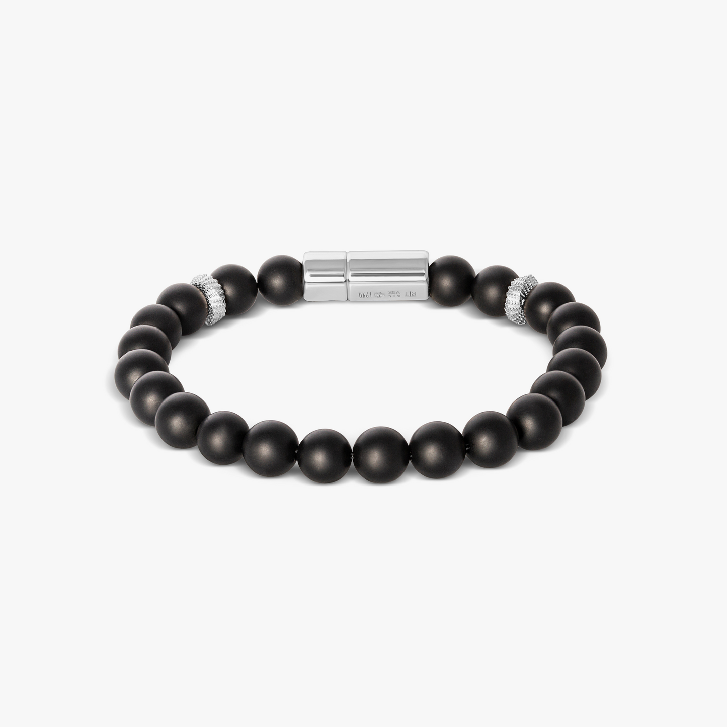 Pop Mobius Beaded Bracelet in Black Agate