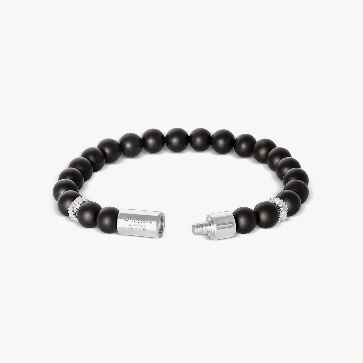 Pop Mobius Beaded Bracelet in Black Agate