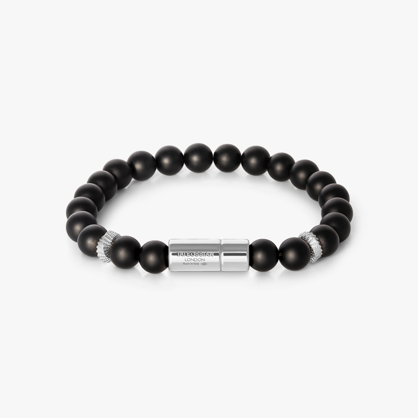 Pop Mobius Beaded Bracelet in Black Agate