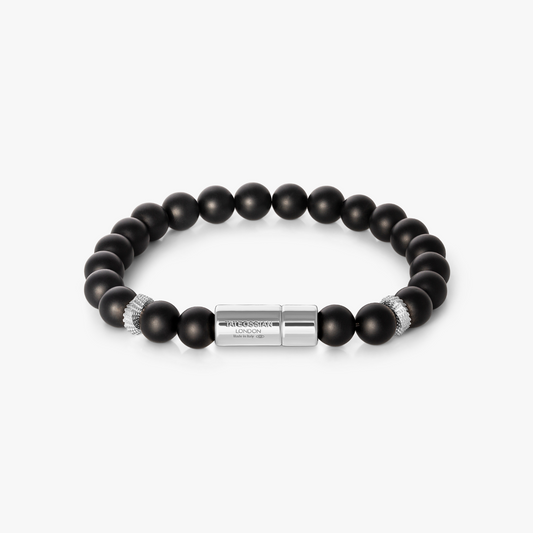 Pop Mobius Beaded Bracelet in Black Agate