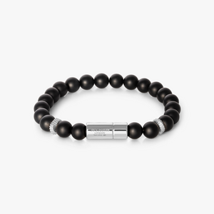 Pop Mobius Beaded Bracelet in Black Agate
