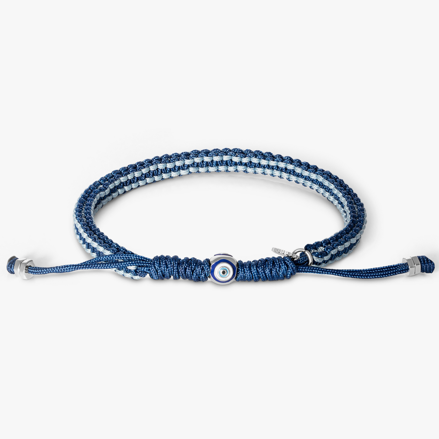 Evil Eye Macrame Bracelet in Blue