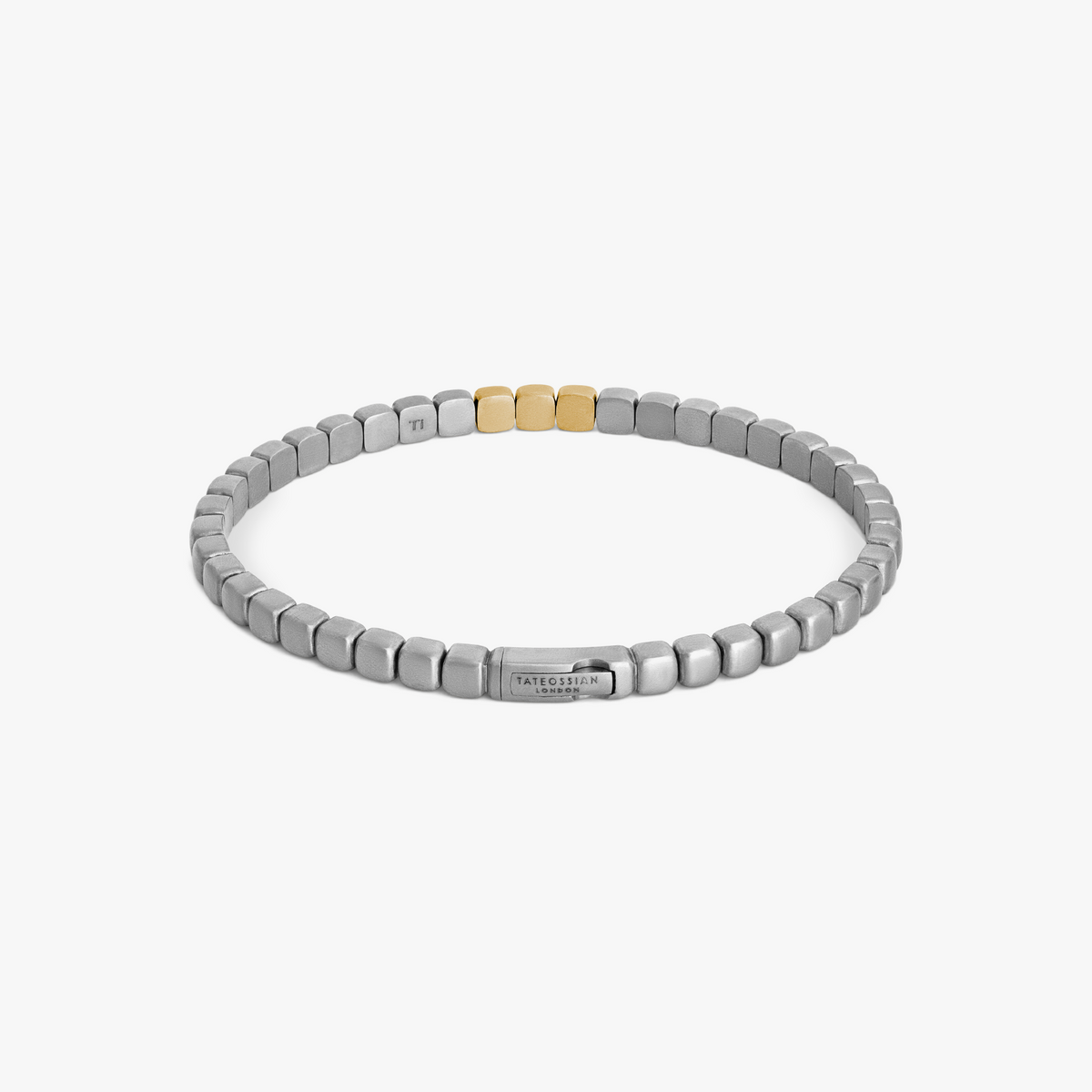 St Tropez Titanium & 18K Gold Diamond Bangle