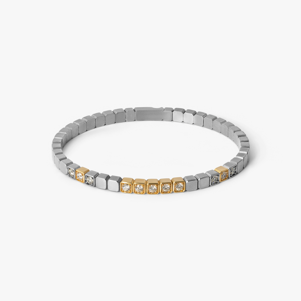 St Tropez Titanium & 18K Yellow Gold Diamond Bangle