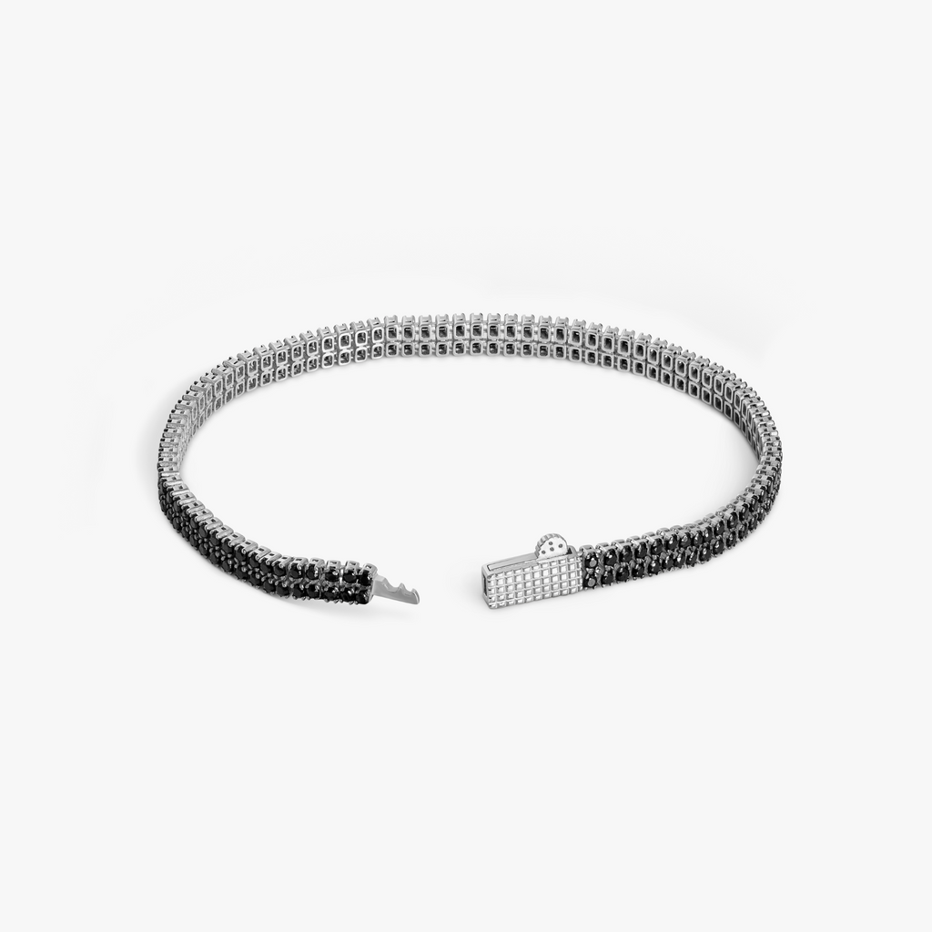 Mini Giza Vegas Bracelet in Black Rhodium with Black CZ
