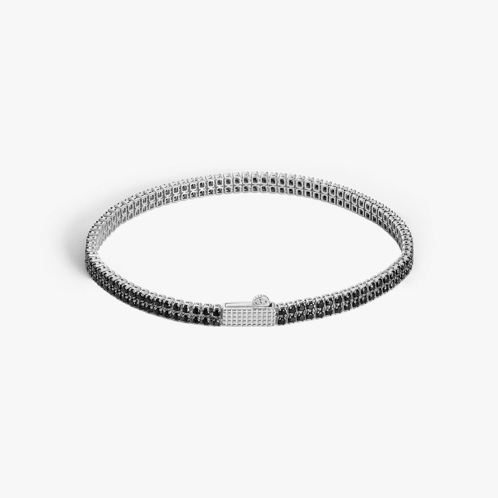 Mini Giza Vegas Bracelet in Black Rhodium with Black CZ
