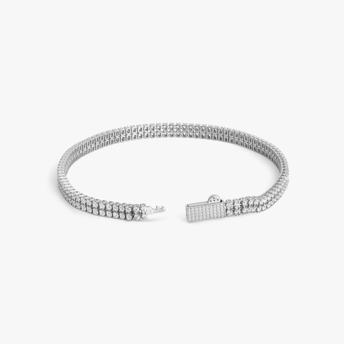 Mini Giza Vegas Bracelet in Rhodium Plated Stering Silver with White CZ
