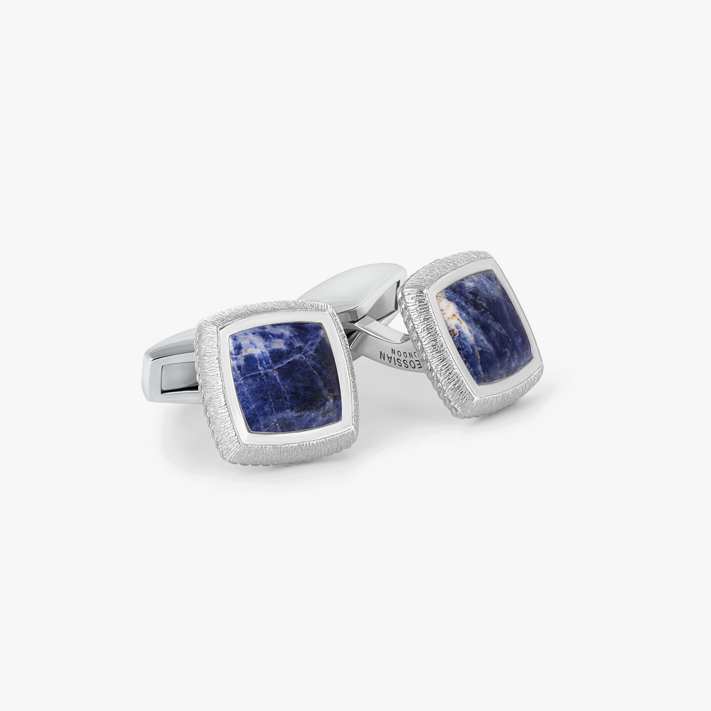 Grafiatto Square Cufflinks In Sterling Silver With Sodalite