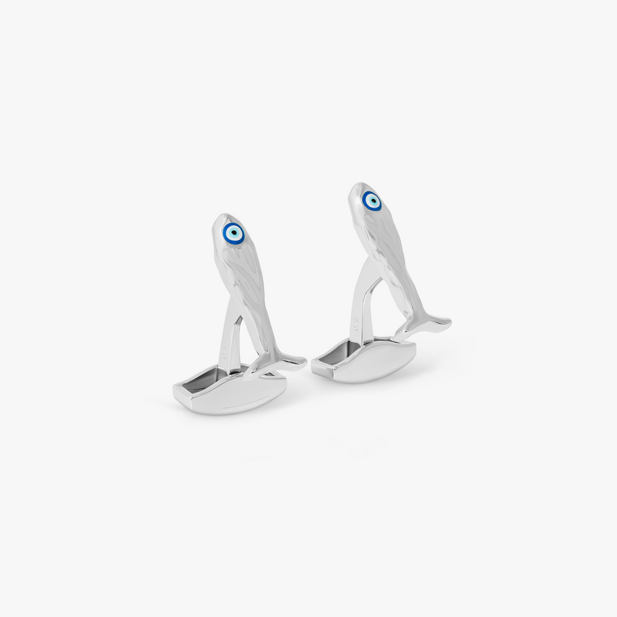 Feng Shui Fish Cufflinks In Sterling Silver
