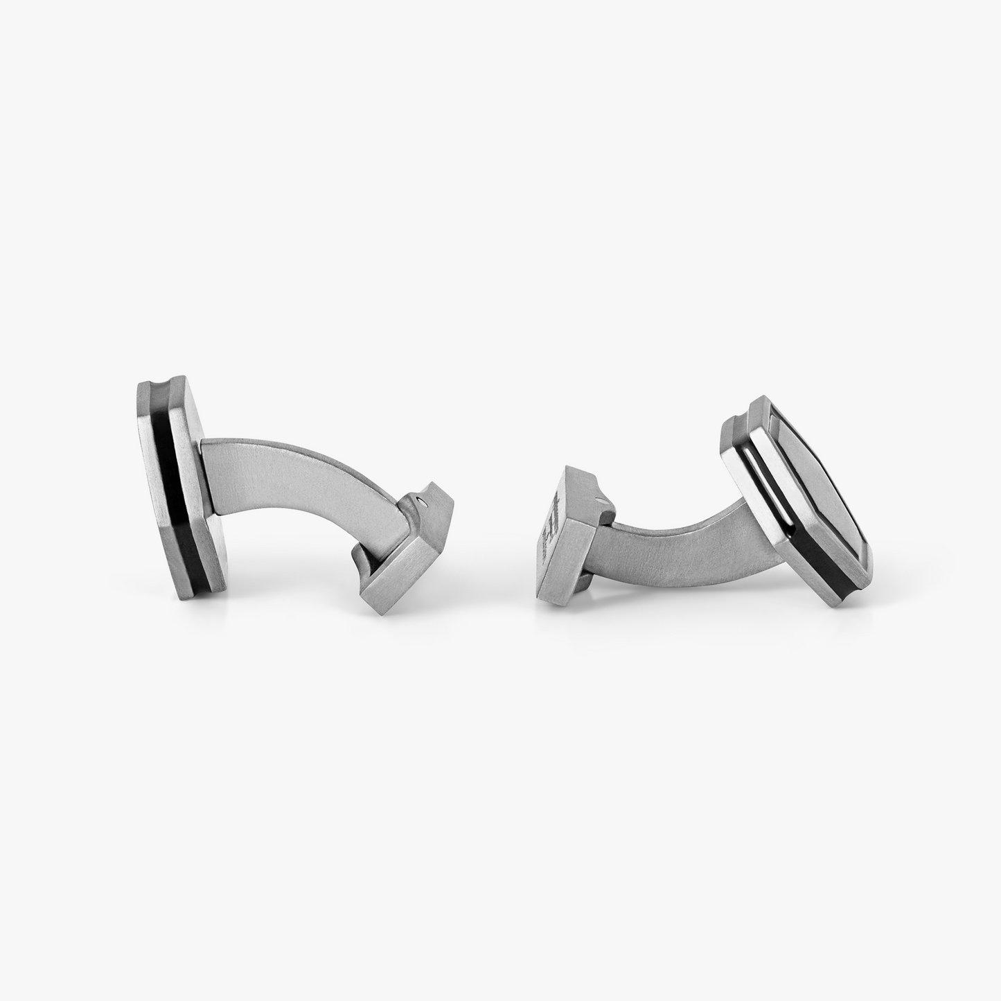 Automobili Lamborghini Hex Cufflinks In Titanium With Black Enamel