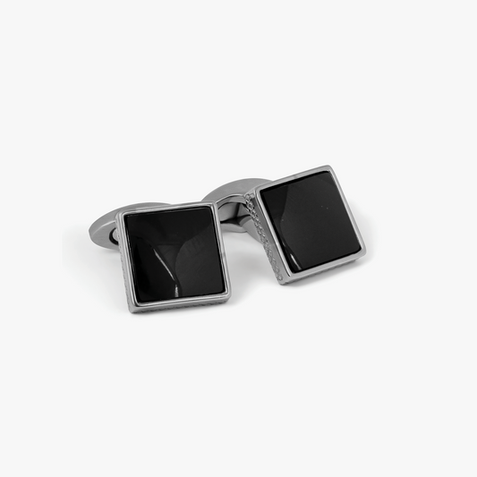 Titanium Classic Cufflinks With Onyx
