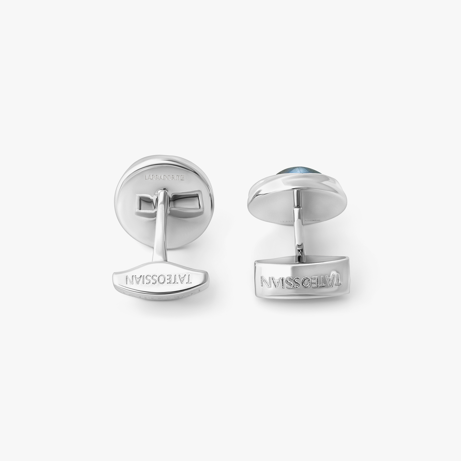 Mobius Semi Precious Cufflinks In Sterling Silver With Labradorite (Limited Edition)