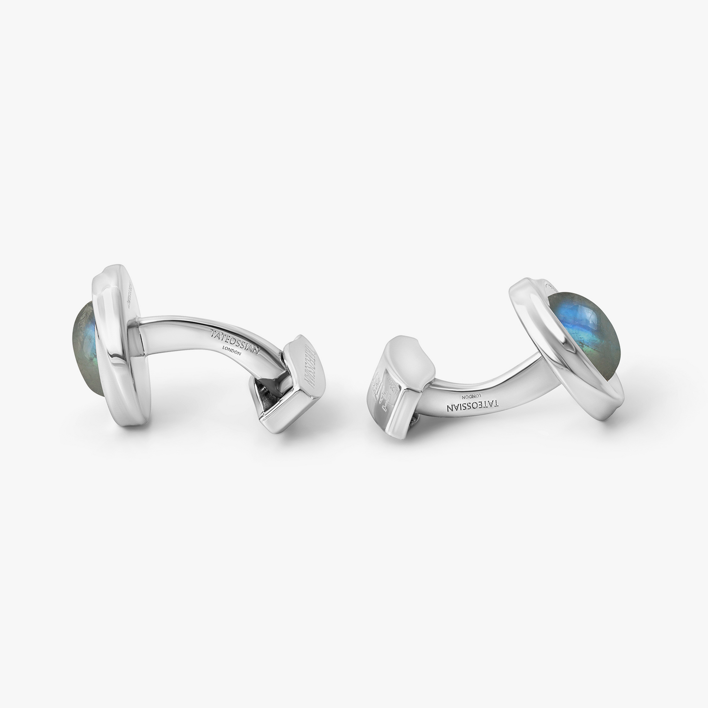 Mobius Semi Precious Cufflinks In Sterling Silver With Labradorite (Limited Edition)