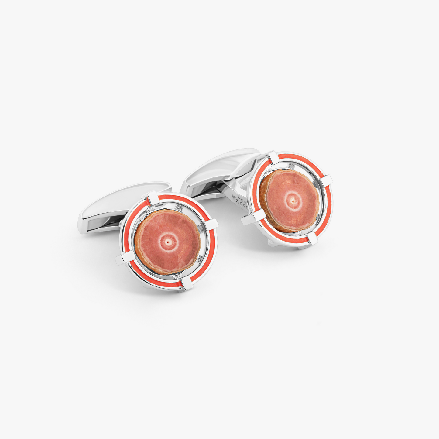 Rhodochrosite Stalactite Cufflink in Sterling Silver (Limited Edition)