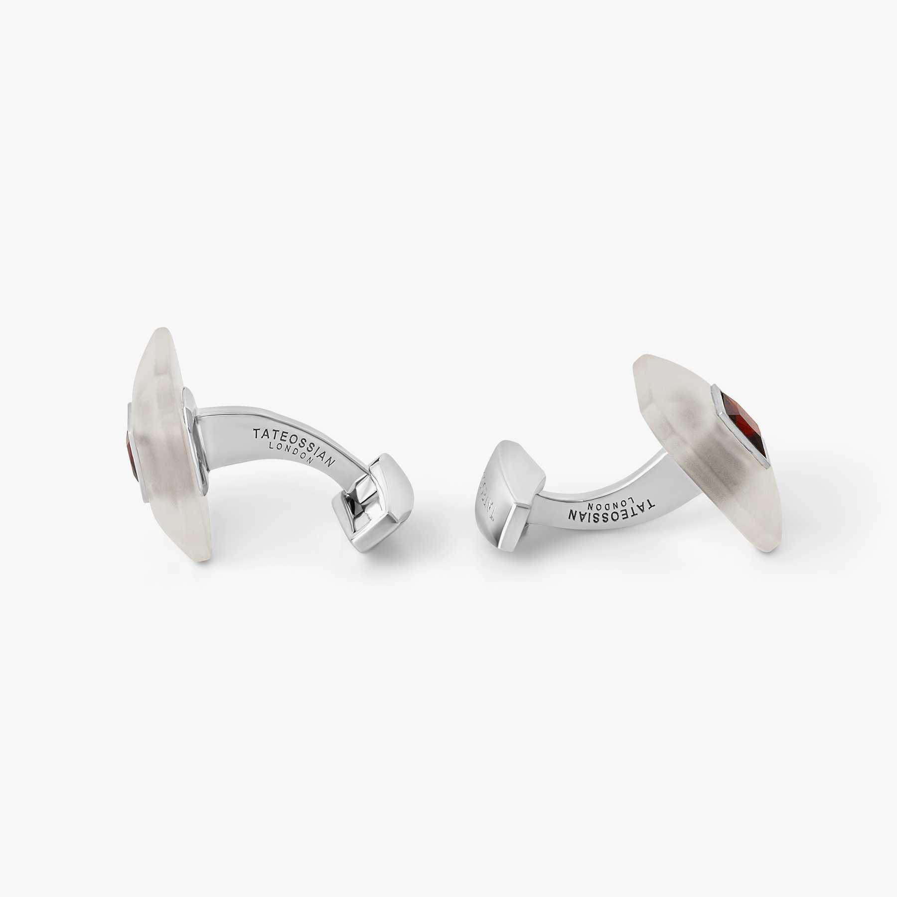 Art Deco Ice Gem Stone Cufflinks in Garnet