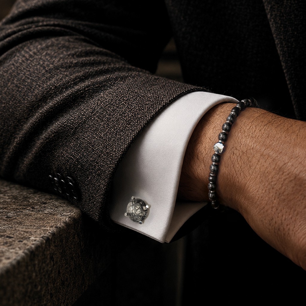 Floating Tourmaline Quartz Cufflinks | Limited Edition