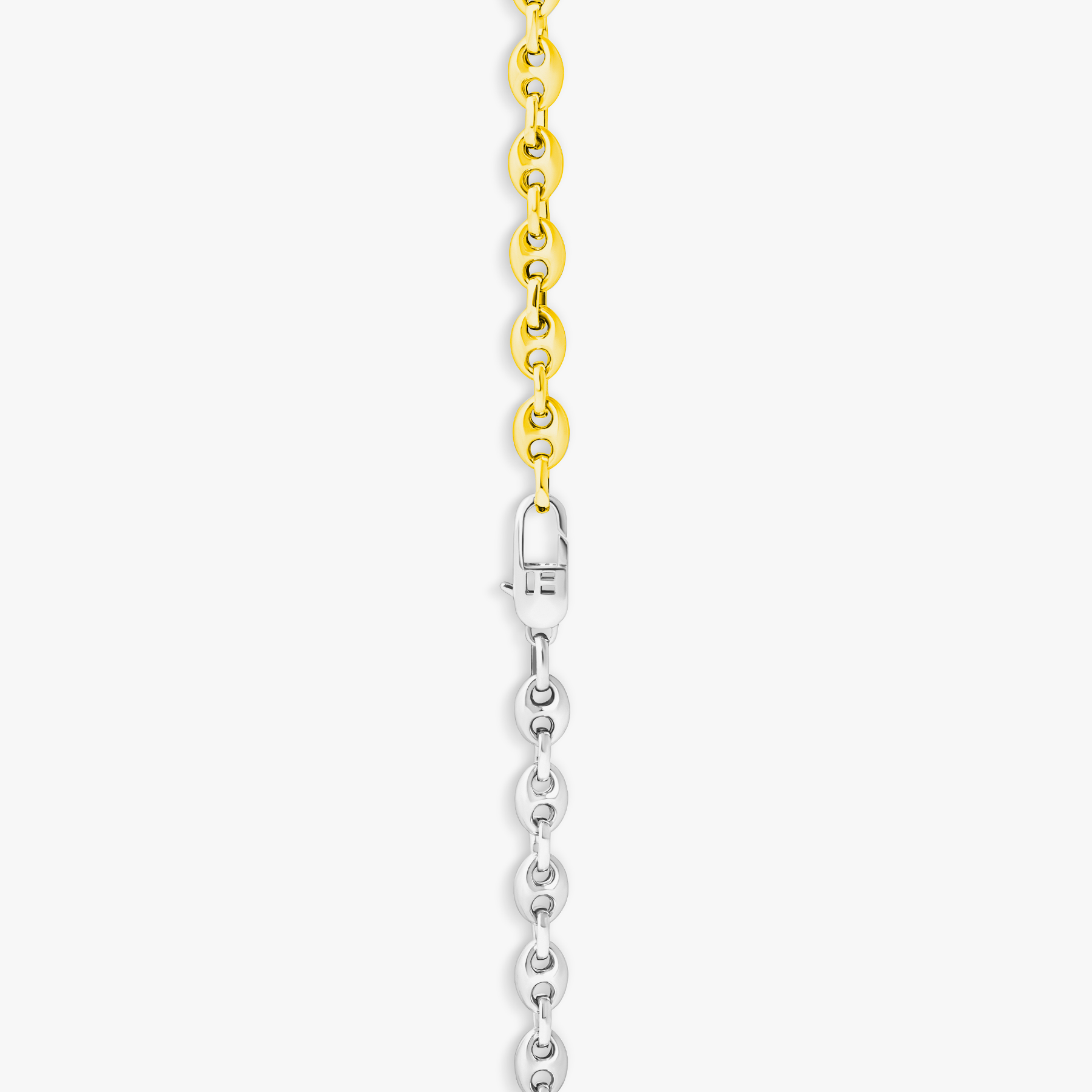 Mixed Metal Marine Link Necklace In Sterling Silver