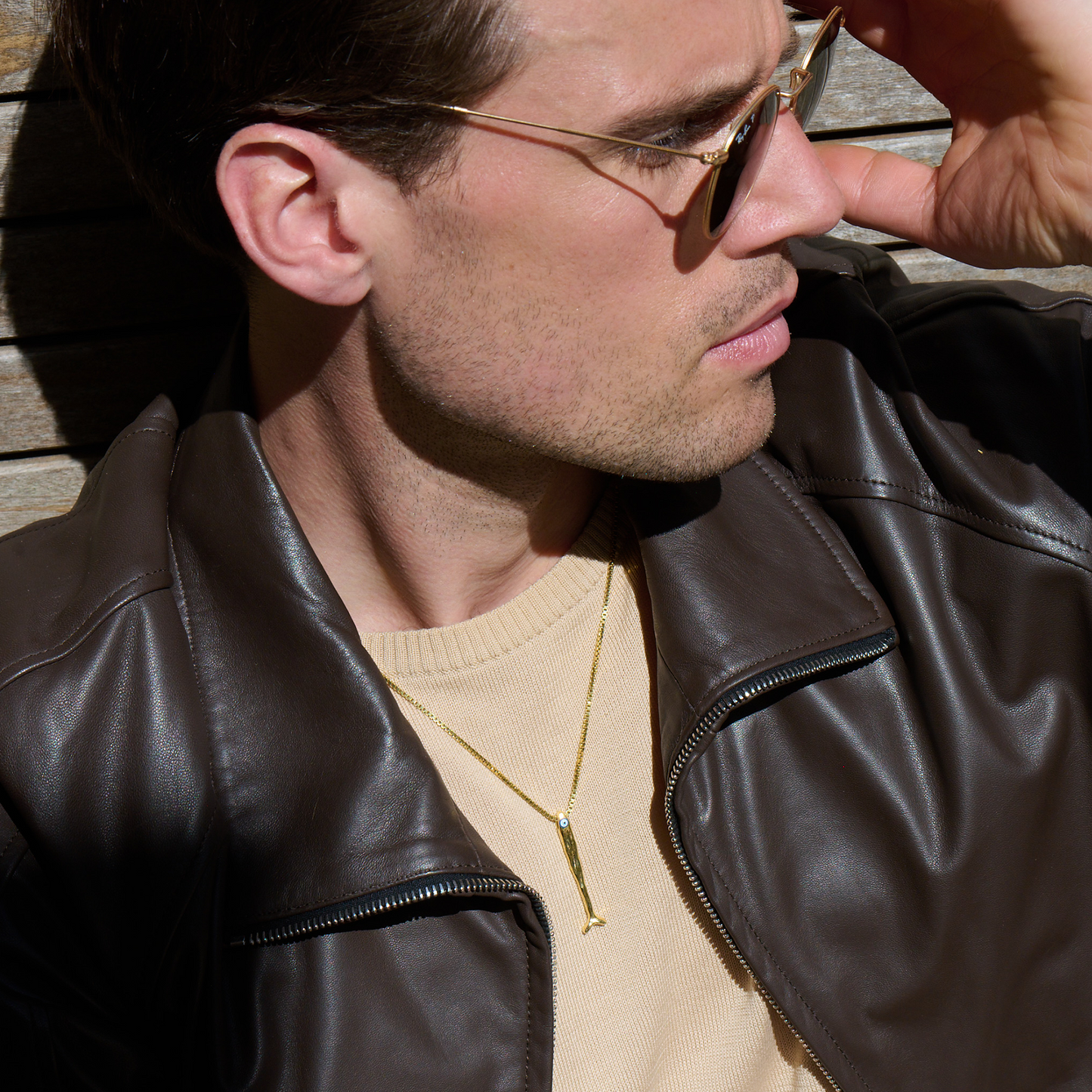 Feng Shui Fish Necklace In Yellow Gold Plated Sterling Silver